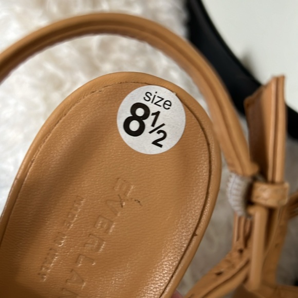Everlane Italian Leather The Double-Strap Block Heel Sandal Tan Size 8.5 - Picture 12 of 13